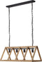 BRILLIANT Matrix Nature - Hanglamp 4 lichts - Antiek Hout - Zwart Korund - Dimbaar