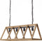 BRILLIANT Matrix Nature - Hanglamp 4 lichts - Antiek Hout - Zwart Korund - Dimbaar