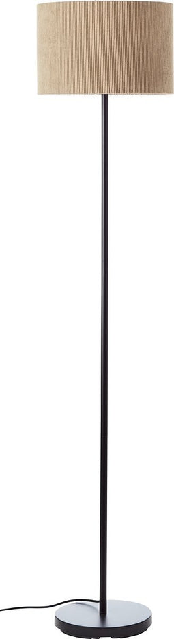 Brilliant Tony - Vloerlamp - E27 max 1x25W - Ribstof - Grijs/Zwart