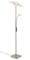 BRILONER - AGILED - LED vloerlamp, 24 W, 2700 lm, IP20, mat-nikkel, metaal-glas, dimbaar, met afstandsbediening, 28 x 28 x 180 cm