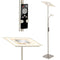 BRILONER - AGILED - LED vloerlamp, 24 W, 2700 lm, IP20, mat-nikkel, metaal-glas, dimbaar, met afstandsbediening, 28 x 28 x 180 cm