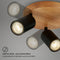 BRILONER - Ceiling lamp ceiling light vintage industrial 3xGU10 9W black wood