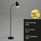 BRILONER - EKKO - Staande lamp, 128 cm, 1x E27, max. 10W, zwart
