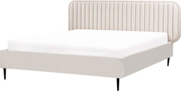BRIN - Tweepersoonsbed - Beige - 160 x 200 cm - Fluweel