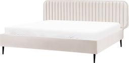 BRIN - Tweepersoonsbed - Beige - 180 x 200 cm - Fluweel