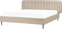 BRIN - Tweepersoonsbed - Taupe - 180 x 200 cm - Fluweel