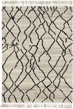 Brink en Campman - Arabiska Diamant 63101 Vloerkleed - 140x200 - Rechthoek - Berber,Laagpolig Tapijt - Modern - Grijs, Zwart