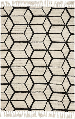 Brink en Campman - Arabiska Geometrisk 63301 Vloerkleed - 140x200 - Rechthoek - Laagpolig Tapijt - Modern - Beige, Zwart
