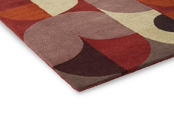 Brink en Campman - Brink en Campman Decor Cosmo Red Pale Green 095203 Vloerkleed - 250x350 - Rechthoek - Laagpolig Tapijt - Modern - Meerkleurig