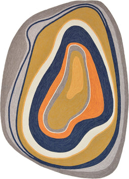 Brink en Campman - Brink en Campman Habitat Aura Ochre Outdoor 477306 Vloerkleed - 160x230 - Ovaal - Buiten,Laagpolig Tapijt - Modern - Meerkleurig