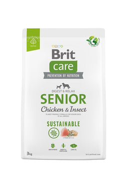 BRIT Care Dog Sustainable Senior Chicken & Insect - dry dog food - 3 kg