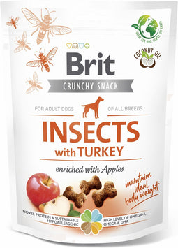Brit Dog Crunchy Cracker 200 g - Hondensnacks - Insecten&Kalkoen&Appel