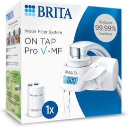 Brita On Tap Pro V-MF Waterfiltersysteem Inclusief 1 V-filter (600L) - Puur drinkwater, vermindert bacteriën, chloor & lood