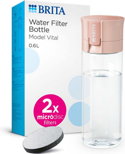 Brita VITAL Drinkfles 0,6L Abrikoos - Met 2 MicroDisc Filters, BPA-vrij