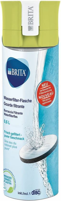 Brita VITAL Drinkfles 0,6L Groen - Met 1 MicroDisc Filter, BPA-vrij