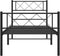 vidaXL - Bedframe - met - hoofd- - en - voeteneinde - metaal - zwart - 90x190 - cm
