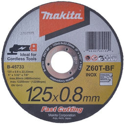 Makita B-45733 - Doorslijpschijven - Geschikt voor roestvrij staal - Diameter 125 mm