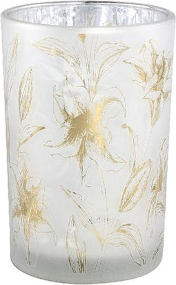 PTMD Windlicht Aolani - 12x12x18 cm - Glas - Wit