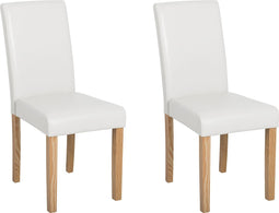 BROADWAY - Eetkamerstoel set van 2 - Wit - Kunstleer