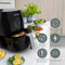Brock Electronics Digitale Airfryer 3.5 Liter 1200W PFAS Vrij - Heteluchtfriteuse - Zwart - 6 Automatische Programma's