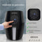 Brock Electronics Digitale Airfryer 3.5 Liter 1200W PFAS Vrij - Heteluchtfriteuse - Zwart - 6 Automatische Programma's
