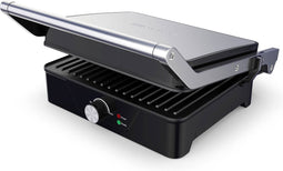 Brock Electronics Grote Contactgrill - Tafelgrill - Grillplaat: 30 x 24 cm - Instelbare Temperatuur - Tosti Apparaat - PFAS Vrij - 1500 W