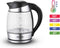 Brock Electronics WK 2106 LL waterkoker 1,8 l 2200 W Zwart, Roestvrijstaal, Transparant