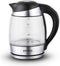 Brock Electronics WK 2106 LL waterkoker 1,8 l 2200 W Zwart, Roestvrijstaal, Transparant