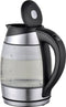 Brock Electronics WK 2106 LL waterkoker 1,8 l 2200 W Zwart, Roestvrijstaal, Transparant