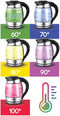 Brock Electronics WK 2106 LL waterkoker 1,8 l 2200 W Zwart, Roestvrijstaal, Transparant