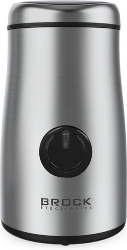 Brock Elektrische Koffiemolen Zilver - Koffiebonen Maler - Voor Kruiden, Noten & Specerijen - Snel & Stil - BPA-vrij - RVS Mes