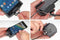 Brodit houder geschikt voor Universele verstelbare houder USB-C met vaste voeding width: 62-77 mm thickness: 6-10 mm