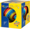 Bromtol: GEKLEURD ROOD-GEEL-BLAUW diam.18,5x21cm, in metaal, 1+