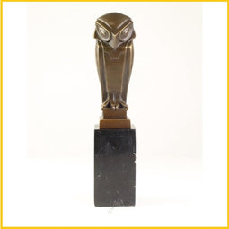 BRONZEN ART DECO BEELD VAN EEN UIL