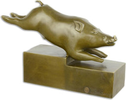 BRONZEN ART DECO BEELD VAN EEN ZWIJN