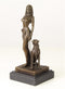 BRONZEN BEELD VAN CLEOPATRA MET PANTER