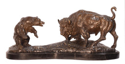 BRONZEN BEELD VAN DE STIER EN DE BEER