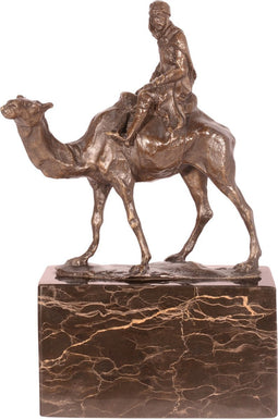 BRONZEN BEELD VAN EEN KAMEEL EN RUITER