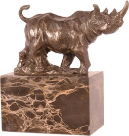 BRONZEN BEELD VAN EEN LOPENDE NEUSHOORN