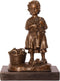 BRONZEN BEELD VAN EEN MEISJE MET EEN MANDJE DRUIVEN