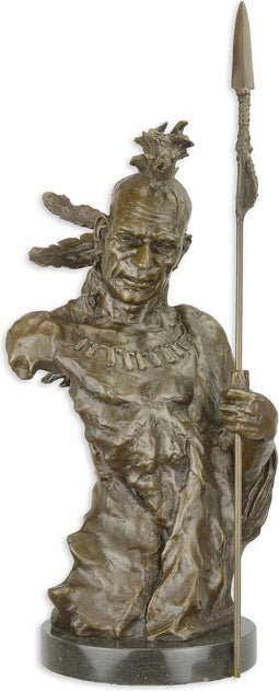 BRONZEN BEELD VAN EEN TORSO VAN EEN INDIAANSE KRIJGER