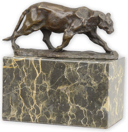 BRONZEN BEELD VAN EEN WANDELENDE PANTER