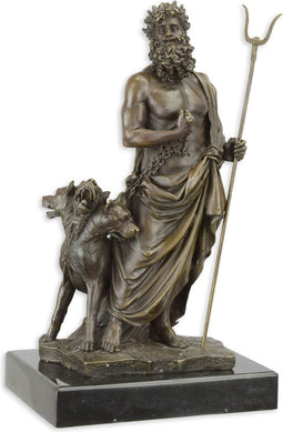 BRONZEN BEELD VAN HADES EN CERBERUS