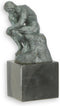BRONZEN SCULPTUUR VAN DE DENKER MET GROENE AFWERKING