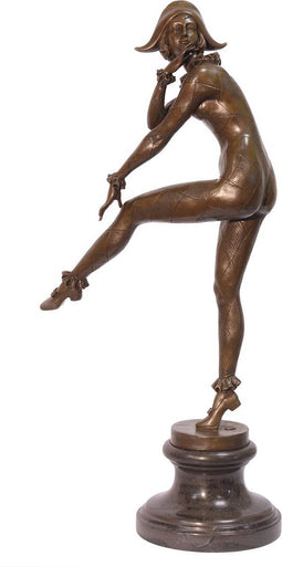 BRONZEN SCULPTUUR VAN EEN HARLEKIJN