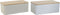Broodmand Home ESPRIT Wit Beige Metaal Acacia 33 x 18 x 12 cm (2 Stuks)