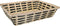 Broodmand rechthoekig - bamboe hout - 39 x 29 x 10 cm - naturel/zwart - broodmanden/serveermanden