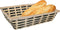 Broodmand rechthoekig - bamboe hout - 39 x 29 x 10 cm - naturel/zwart - broodmanden/serveermanden