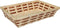 Broodmand rechthoekig - gevlochten bamboe hout - 34 x 24 x 8 cm - naturel/bruin
