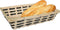 Broodmand rechthoekig - gevlochten bamboe hout - 34 x 24 x 8 cm - naturel/zwart